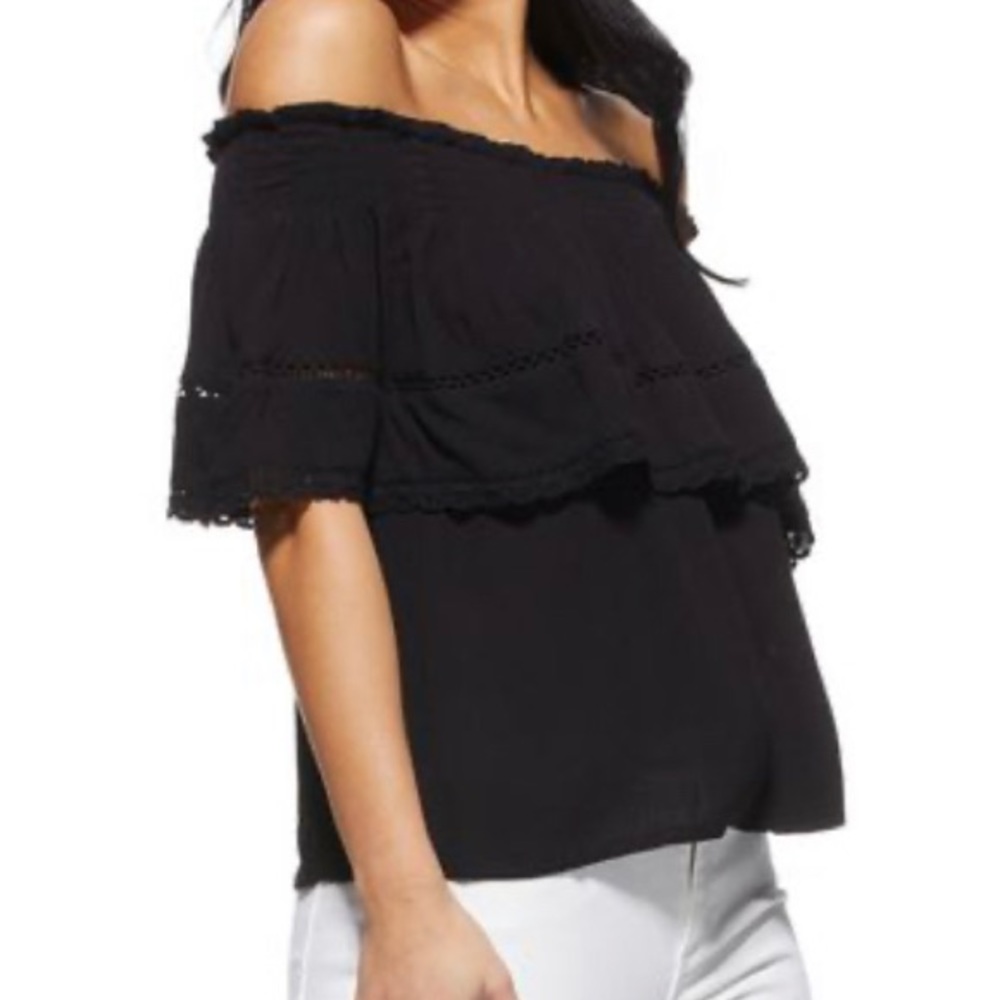 Sofia Jeans Black Cha Cha Over the Shoulder Top in XL